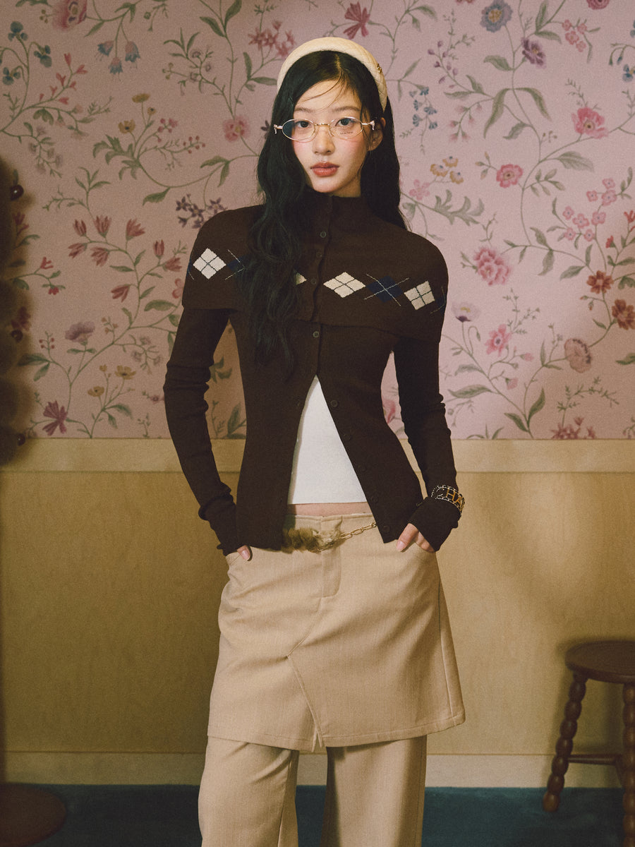 LLDC 'TIMELESS STAGE' Alana Cardigan [Two-Piece Set] [Brown]