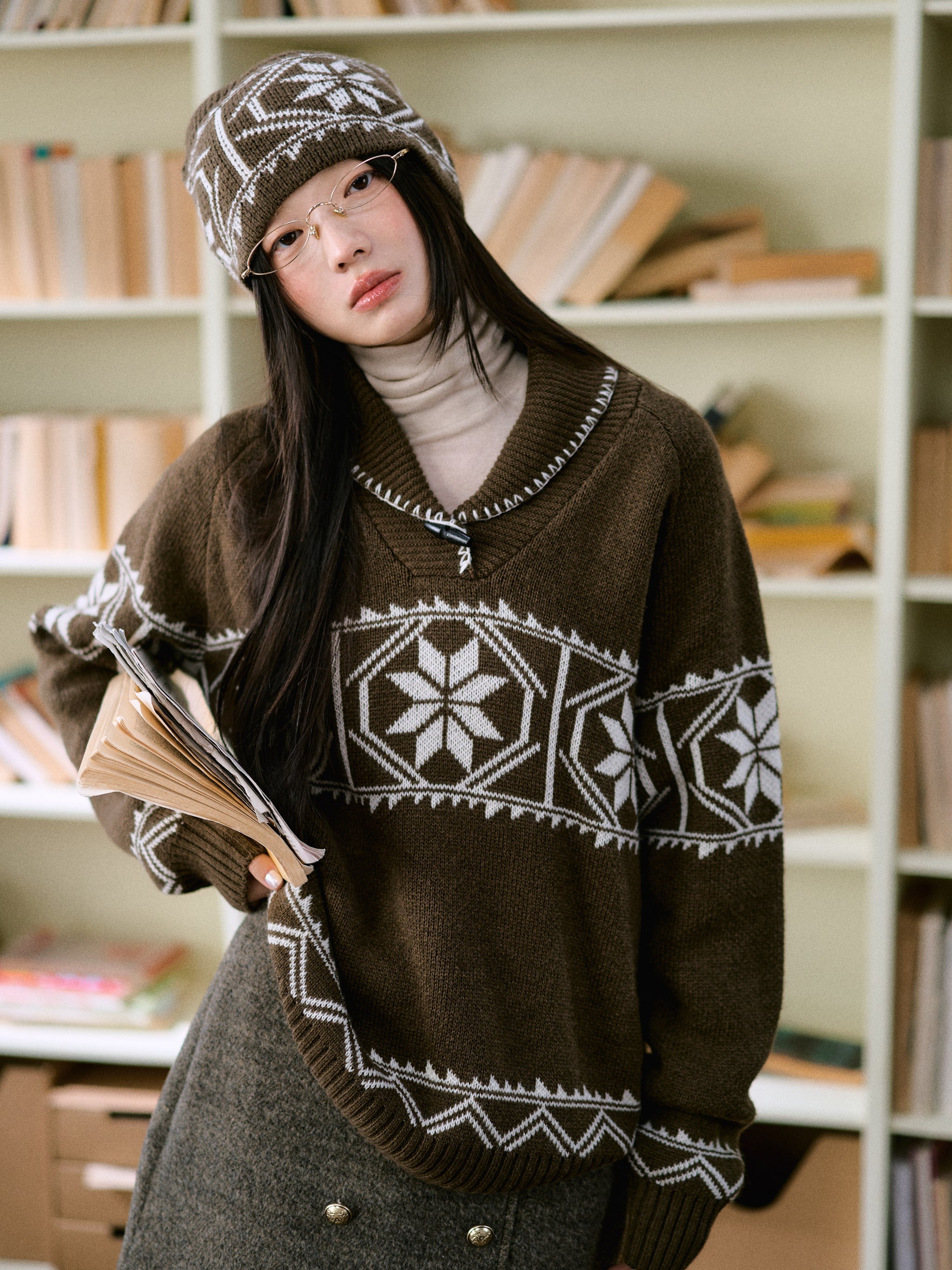 LLDC 'SAVVY MUSE' Quilla Fair Isle Sweater [2COLOR] – LaLuneDuCiel